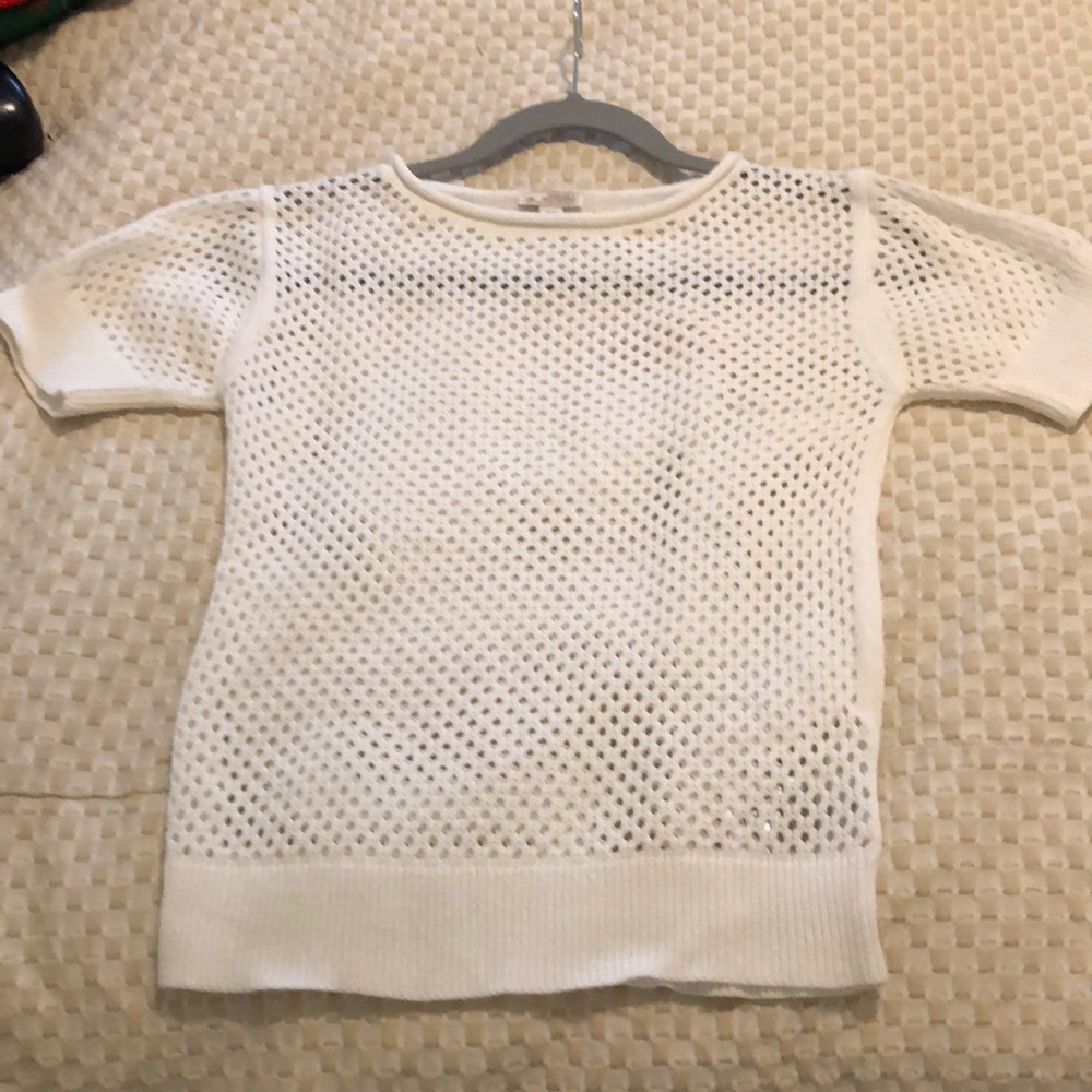Gap mesh cotton sweater